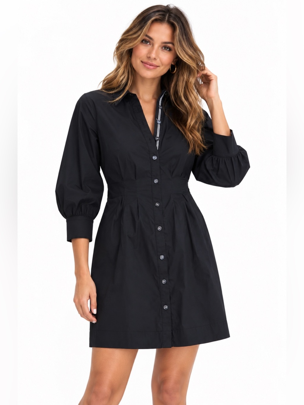 VERONICA BEARD POLINA SHIRTDRESS IN BLACK NWT Size 14